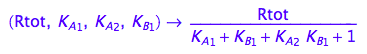 (Rtot, K_A_1, K_A_2, K_B_1) -> Rtot/(K_A_1 + K_B_1 + K_A_2*K_B_1 + 1)