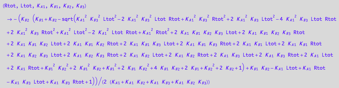 (Rtot, Ltot, K_A_1, K_B_1, K_B_2, K_B_3) -> -(K_B_2*(K_B_1 + K_B_2 - (K_A_1^2*K_B_3^2*Ltot^2 - 2*K_A_1^2*K_B_3^2*Ltot*Rtot + K_A_1^2*K_B_3^2*Rtot^2 + 2*K_A_1^2*K_B_3*Ltot^2 - 4*K_A_1^2*K_B_3*Ltot*Rtot + 2*K_A_1^2*K_B_3*Rtot^2 + K_A_1^2*Ltot^2 - 2*K_A_1^2*Ltot*Rtot + K_A_1^2*Rtot^2 + 2*K_A_1*K_B_1*K_B_2*K_B_3*Ltot + 2*K_A_1*K_B_1*K_B_2*K_B_3*Rtot + 2*K_A_1*K_B_1*K_B_2*Ltot + 2*K_A_1*K_B_1*K_B_2*Rtot + 2*K_A_1*K_B_1*K_B_3*Ltot + 2*K_A_1*K_B_1*K_B_3*Rtot + 2*K_A_1*K_B_1*Ltot + 2*K_A_1*K_B_1*Rtot + 2*K_A_1*K_B_2*K_B_3*Ltot + 2*K_A_1*K_B_2*K_B_3*Rtot + 2*K_A_1*K_B_2*Ltot + 2*K_A_1*K_B_2*Rtot + 2*K_A_1*K_B_3*Ltot + 2*K_A_1*K_B_3*Rtot + 2*K_A_1*Ltot + 2*K_A_1*Rtot + K_B_1^2*K_B_2^2 + 2*K_B_1^2*K_B_2 + K_B_1^2 + 2*K_B_1*K_B_2^2 + 4*K_B_1*K_B_2 + 2*K_B_1 + K_B_2^2 + 2*K_B_2 + 1)^(1/2) + K_B_1*K_B_2 - K_A_1*Ltot + K_A_1*Rtot - K_A_1*K_B_3*Ltot + K_A_1*K_B_3*Rtot + 1))/(2*(K_A_1 + K_A_1*K_B_2 + K_A_1*K_B_3 + K_A_1*K_B_2*K_B_3))