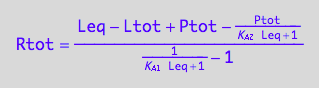 Rtot = (Leq - Ltot + Ptot - Ptot/(K_A_2*Leq + 1))/(1/(K_A_1*Leq + 1) - 1)