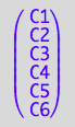 matrix([[C1], [C2], [C3], [C4], [C5], [C6]])